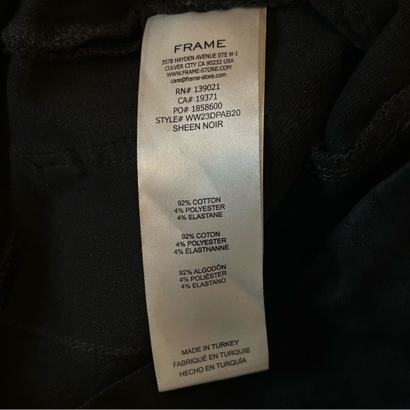 Frame The Bardot‎ Jetset Flare Pull On Pant in Sheen Noir - Picture 10 of 10